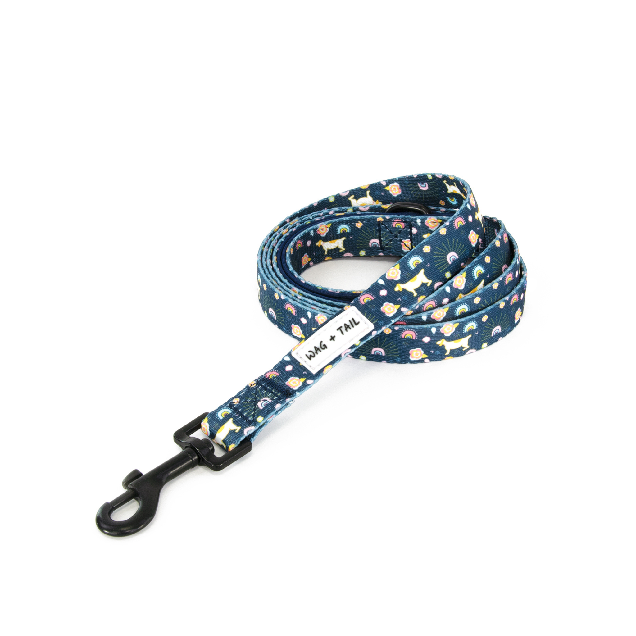 Wag + Tail Pastel Meadows dog leash alternate view showing color and texture