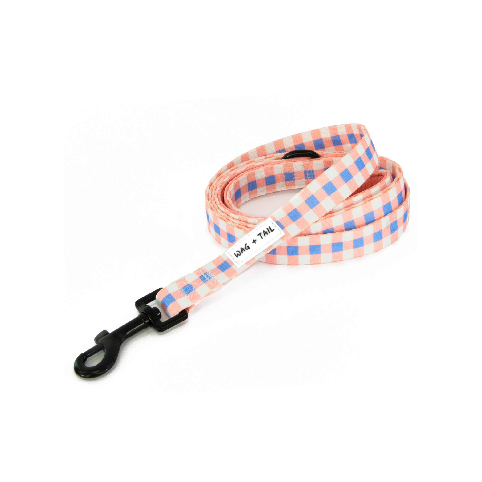 Wag + Tail Pretty in Plaid dog leash alternate view showing plaid pattern and clip