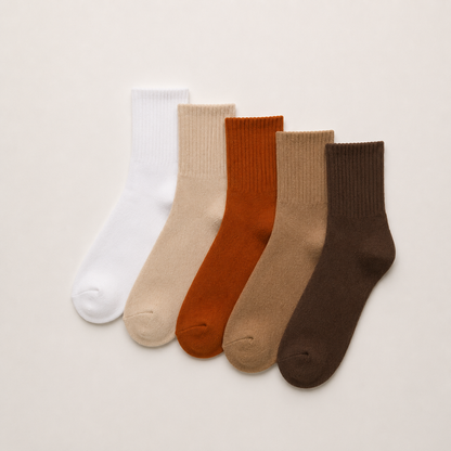 The Foundation Pack: 5-Pair Solid Crew Socks