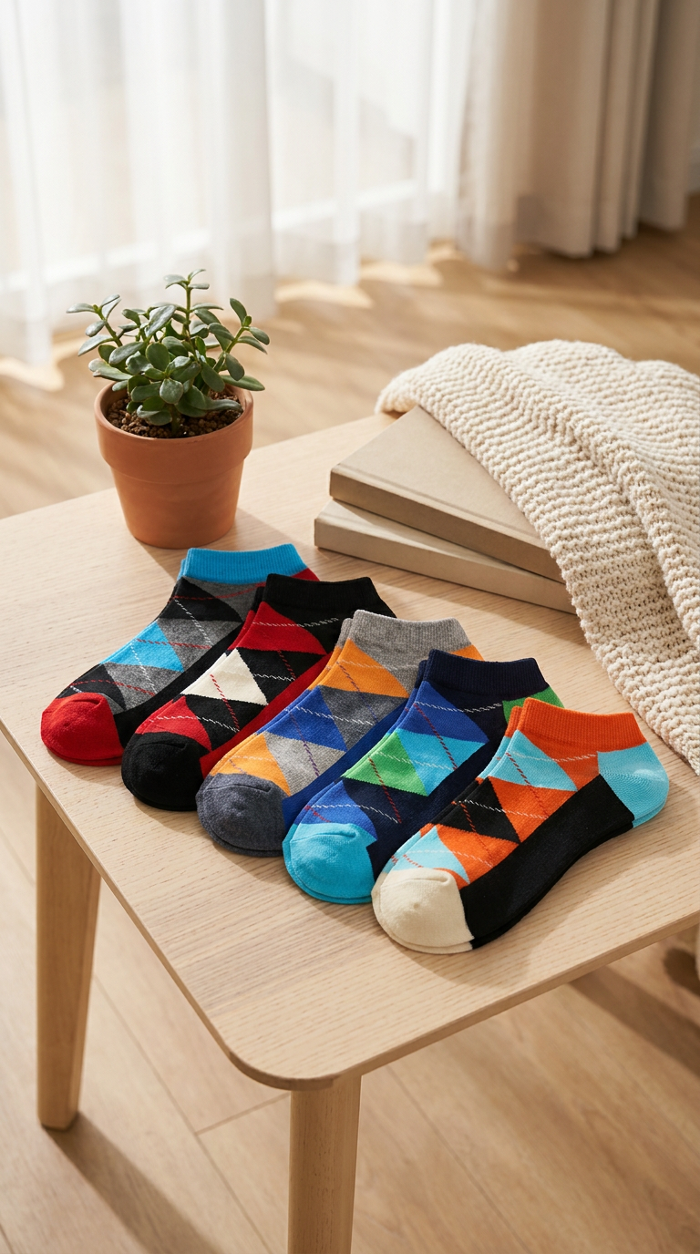 The Everyday Pack: 5-Pair Low-Cut Argyle Socks