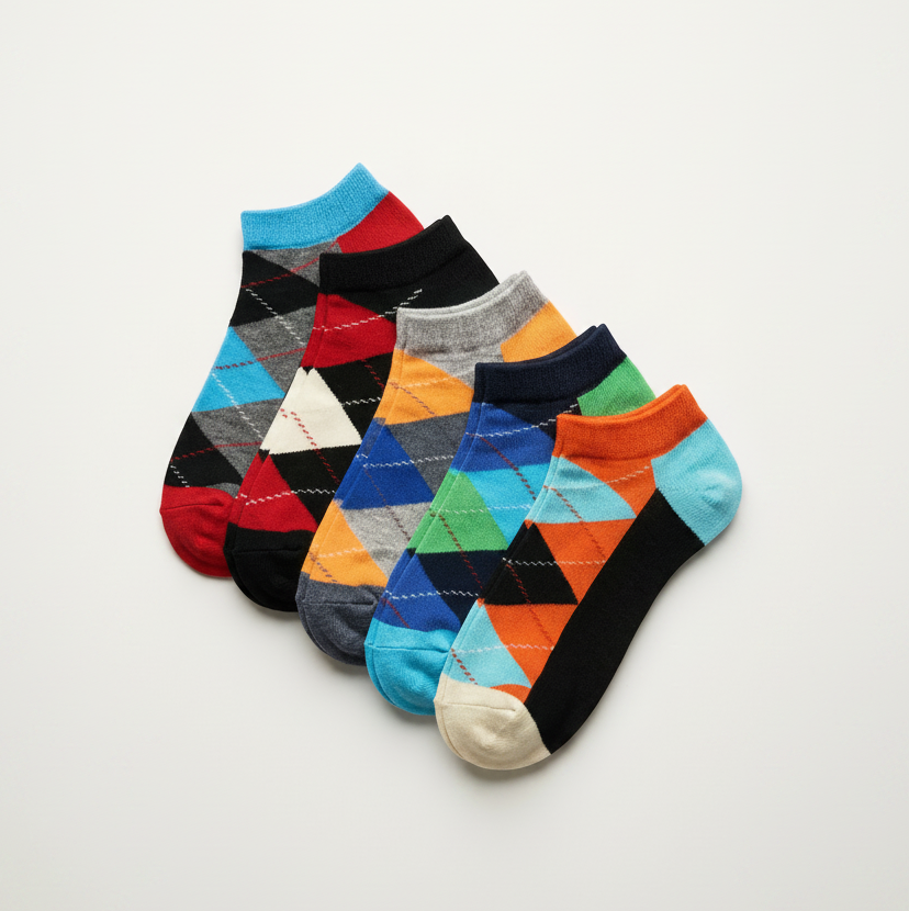 The Everyday Pack: 5-Pair Low-Cut Argyle Socks