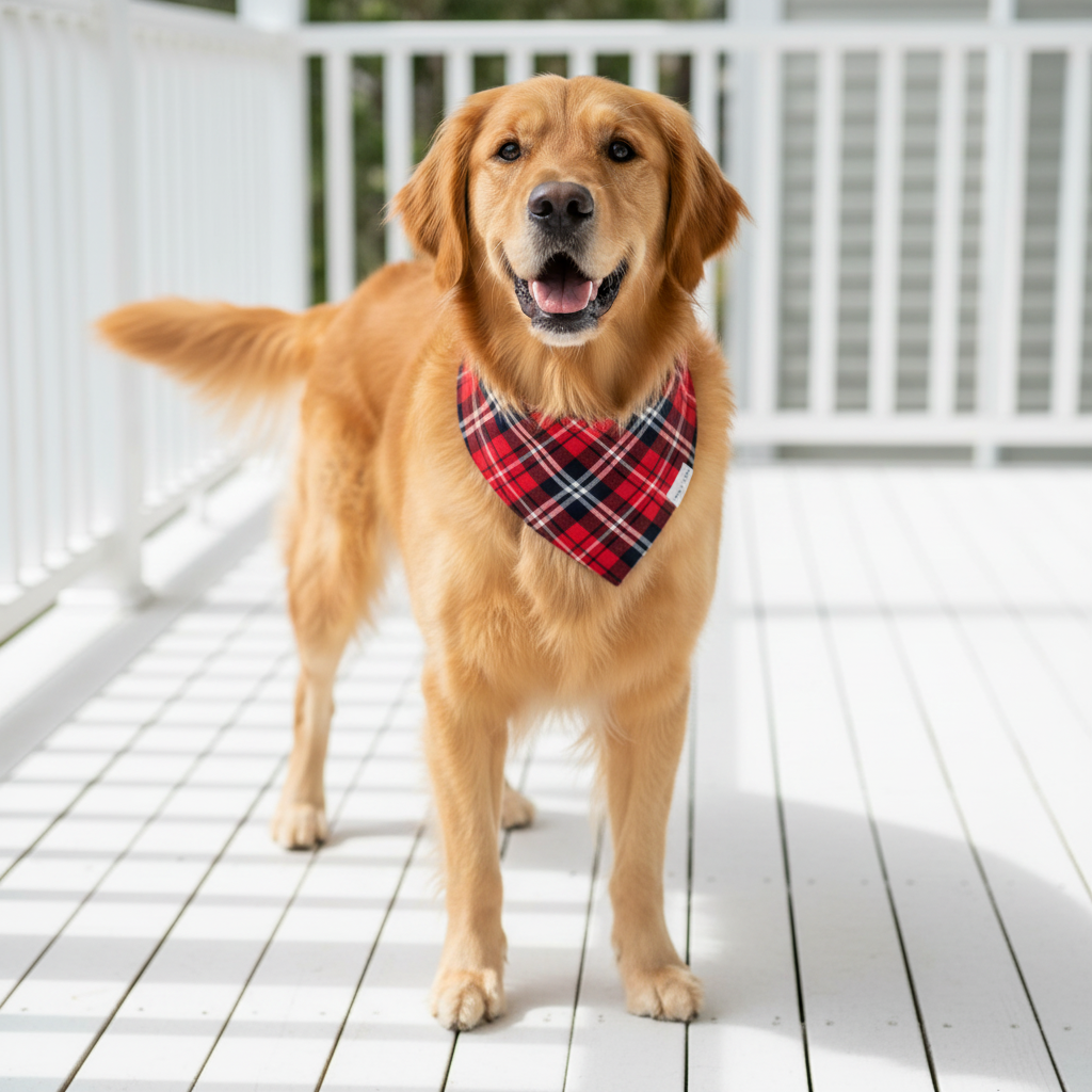 Reversible Plaid Dog Bandanas