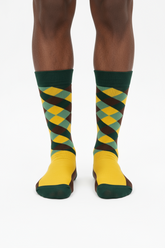 Checker Charm colorful checkerboard crew socks by ModSoles with a playful bold pattern for daily wear