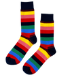 Diverse Charm unisex cotton crew socks from ModSoles with a bright vibrant pattern that adds fun personality to any look