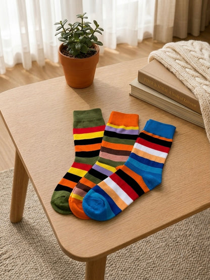 Flagship Pack three-pair crew socks, bundle flat lay
