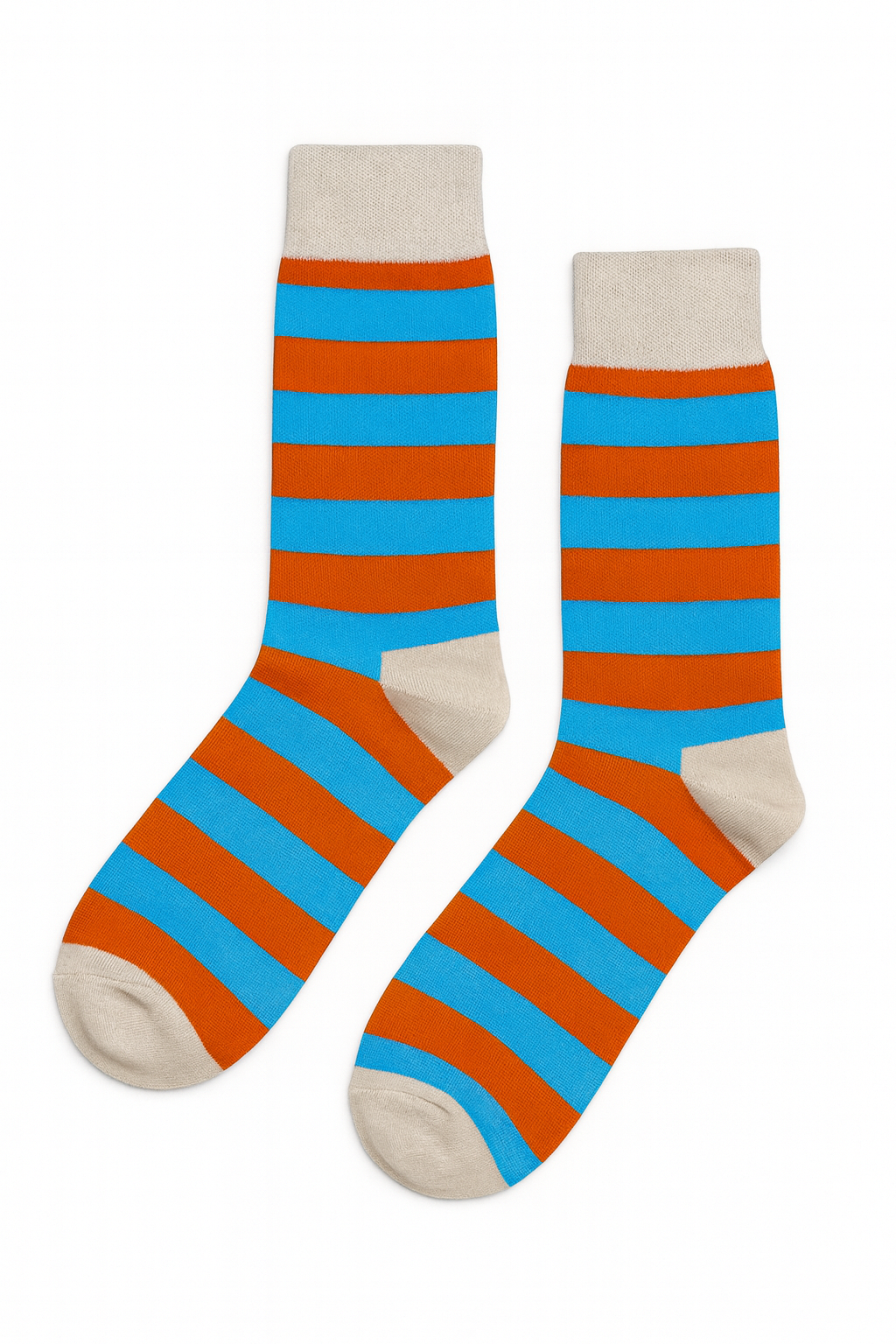 Pastel Pop socks angled view showing full stripe repeat in pastel tones on white background