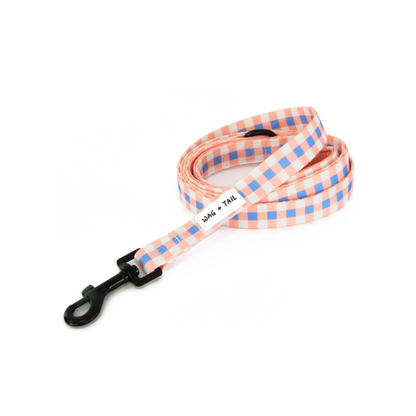 Wag + Tail Pretty in Plaid dog leash alternate view showing plaid pattern and clip