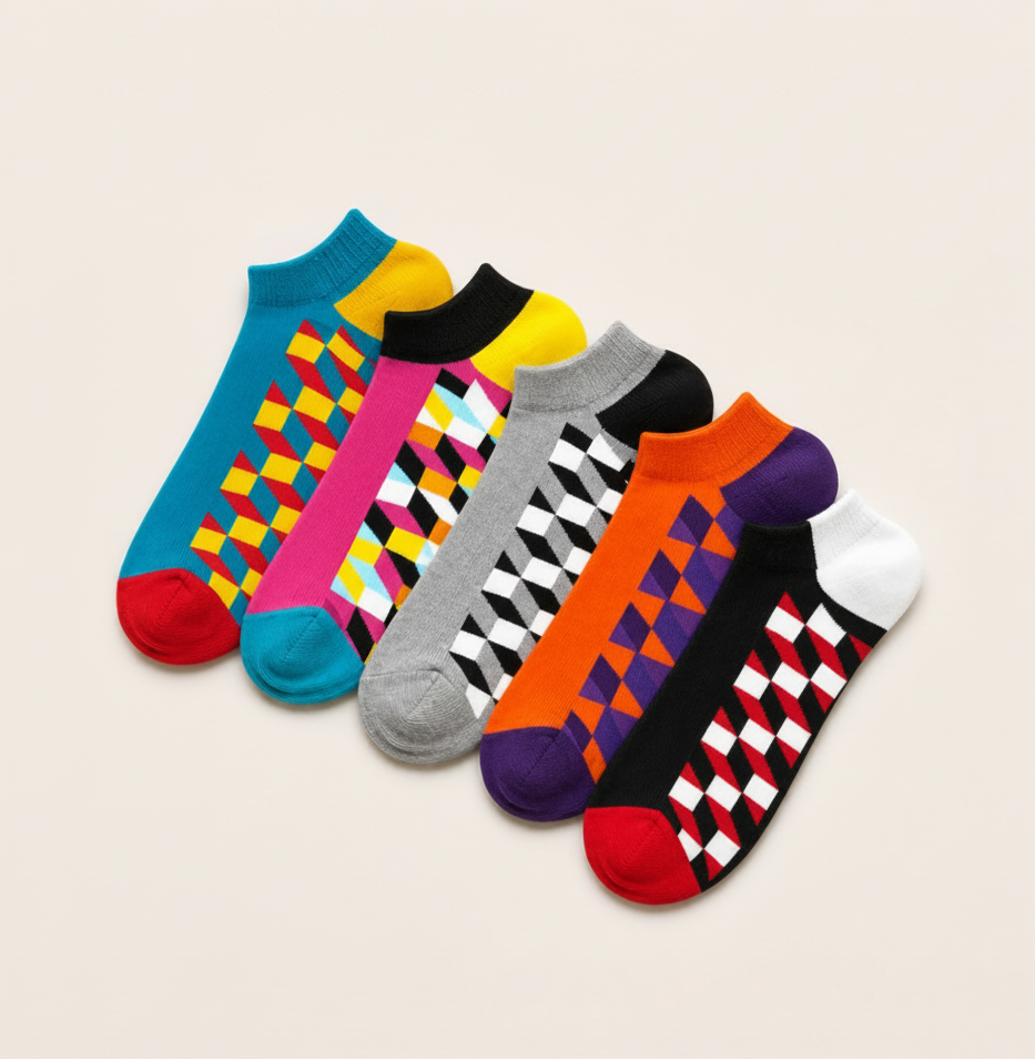 Remix Pack low-cut geo socks in the signature interlocking print