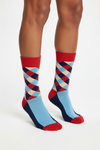 Retro Riot bold retro-striped crew socks by ModSoles with playful vintage colors and a fun everyday style