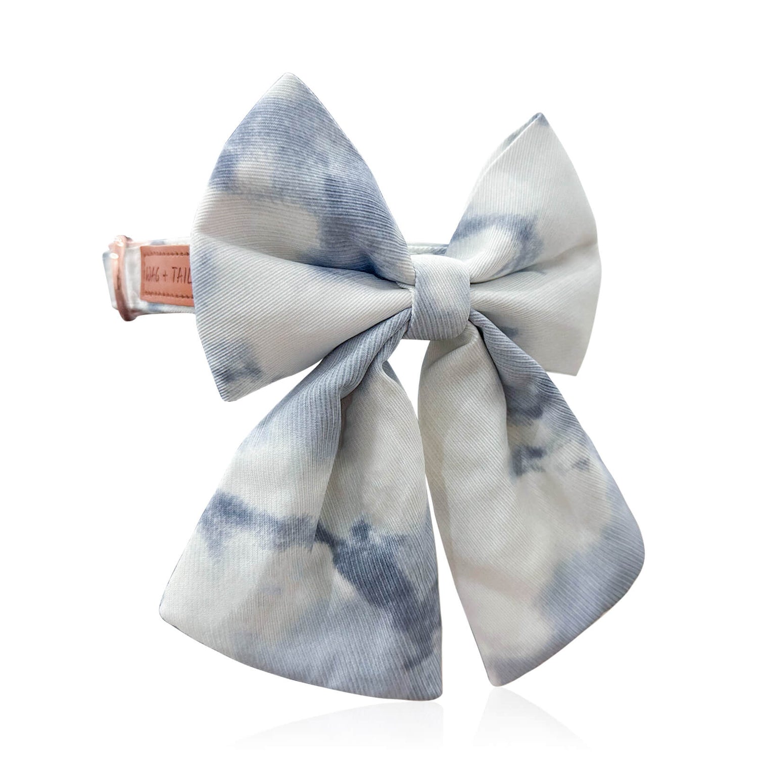 Twinkle Marble Luxe Bow Tie Dog Collar lifestyle shot showing marble print detail