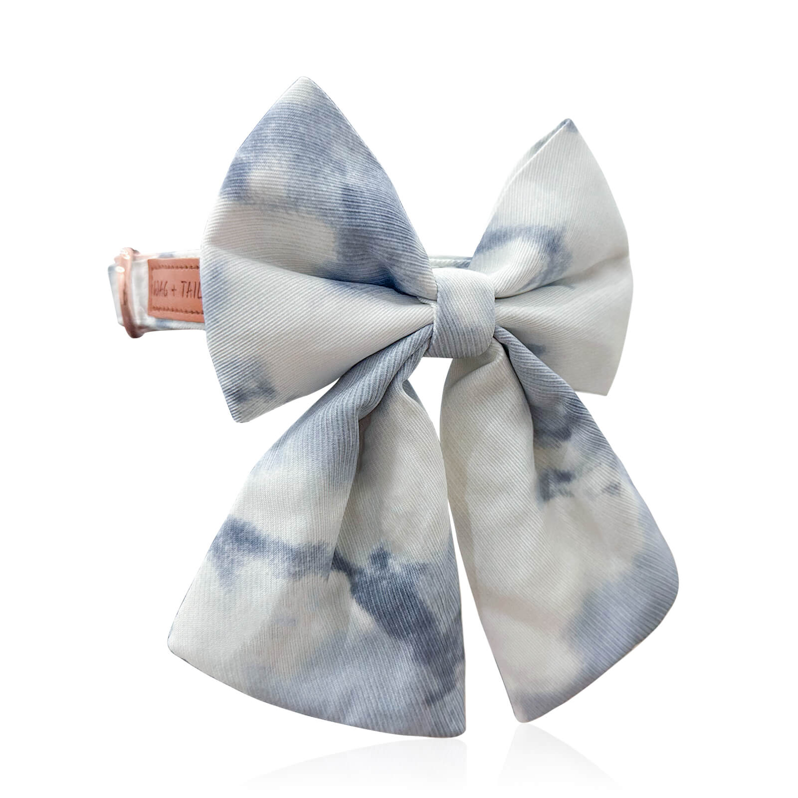 Twinkle Marble Luxe Bow Tie Dog Collar lifestyle shot showing marble print detail